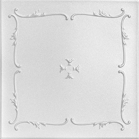 A la Maison Ceilings 812 Spring Buds - Styrofoam Ceiling Tile (Package Of 8 Tiles), Plain (Best Drop Ceiling Tiles For Soundproofing)