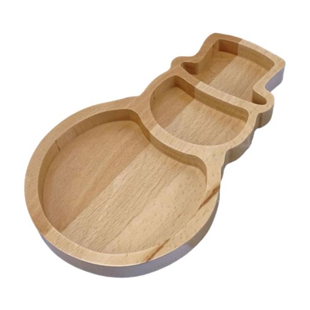 Wartleves Bandeja de bambú para servir de Navidad, platos de bambú reutilizables con múltiples espacios, divertida tabla de charcutería, plato para servir en forma de árbol para frutas, pan, queso, re
