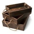 thumbnail image 2 of (2 pack) Cousin DIY Rustic Barn Brown Wooden Nested Tray Set, 3 Pieces in Graduated Sizes, 2 of 7