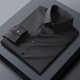 thumbnail image 2 of Camisa de vestir para hombre, sin arrugas, fácil cuidado, color puro, solapa, manga larga, blusa de negocios para el trabajo en casa, 2 of 4