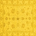 thumbnail image 1 of Ahgly Company Machine Washable Indoor Square Oriental Yellow Traditional Area Rugs, 6' Square, 1 of 4