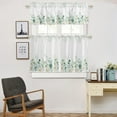 thumbnail image 3 of 3 Piece Curtains Tiers and Valances Set, Eucalyptus Leaves Summer Watercolor Green Leaf Flower Rod Pocket Short Window Treatment Tiers Curtains Panel and Valance for Cafe Bathroom Kitchen, 3 of 6