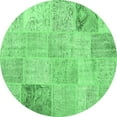 thumbnail image 1 of Ahgly Company Indoor Round Patchwork Emerald Green Transitional Area Rugs, 3' Round, 1 of 4