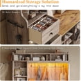 thumbnail image 4 of VANACC Farmhouse Hall Tree with Bench and Shoe Cabinet, LED Entryway Organizer, Rustic Grey, 4 of 9