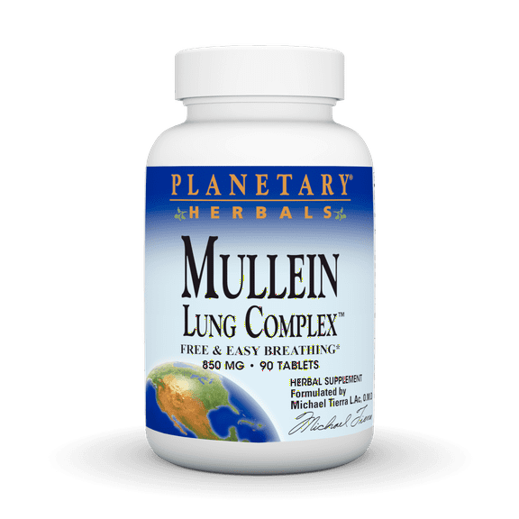 Planetary Herbals Mullein Lung Complex 850 mg - 90 Tablets
