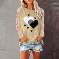 thumbnail image 2 of VKOYWKM Womens Valentine Shirts Cute Heart Print Long Sleeve T-Shirts Casual Crew Neck Holiday Tops Classic Romantic Valentine Clothes, 2 of 5