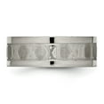 thumbnail image 4 of Titanium Roman Numerals 8mm Satin & Polished Flat Band, 4 of 8