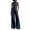 Blue#001, variant on CIENVNSTG Workout Sets For Women Sleeveless Crop Top Wide Leg Pants 2 Piece Outfit Cruise Travel Beach Vacation Clothes With Pocket L