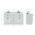 thumbnail image 3 of Ariel Hepburn 61 In. Double Rectangle Sink Vanity With 0.75 In. Carrara White Countertop In Grey, 3 of 9