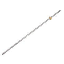 Uxcell 19.69'' x 0.08'' x 0.08'' Screw Rod with Copper Nut for 3D Printer  Stainless Steel Silver Tone 1pcs