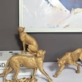 thumbnail image 3 of MLINS Gold Animal Decor Leopard Ornaments Animal Ornament Office 15x12cm Golden, 3 of 8