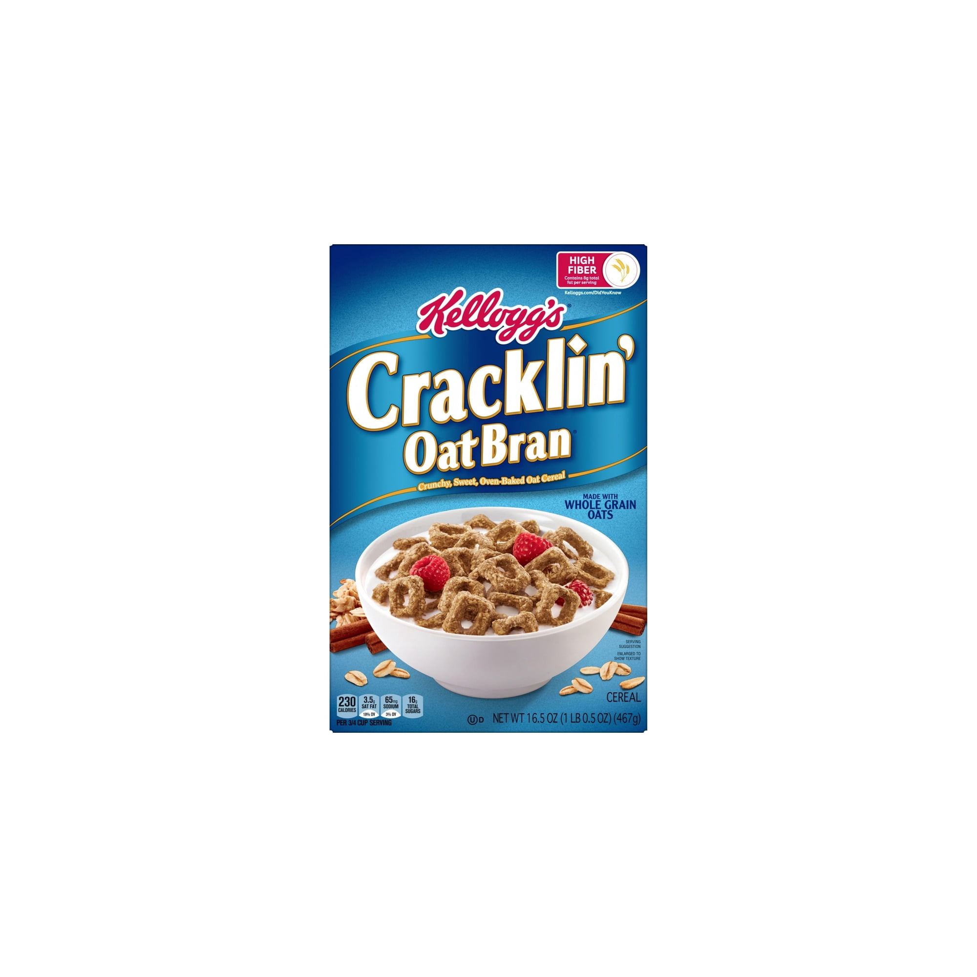 Kellogg's Cracklin' Oat Bran Breakfast Cereal 16.5 oz (Pack of 14)