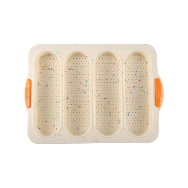 Molde de silicona para hornear pasteles, molde para pan francés antiadherente con 4 ranuras