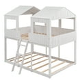 thumbnail image 4 of Full Over Full WoodBunk Bed with Roof, Window, Guardrail, Ladder(White), 4 of 8