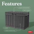 thumbnail image 3 of Caja de resina de 50 galones para organización y almacenamiento de cojines de patio, almohadas y herramientas de jardín, gris oscuro, 3 of 8