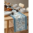 thumbnail image 3 of Blue Coastal Nautical Table Runner Summer Beach Starfish Shell Coral Tablerunners 13 x 120 Inch, Table Decorations Tabletop Scarf for Summer Gathering Holiday Farmhouse Kitchen Dining Decor, 3 of 6