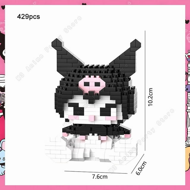 Sanrio Building Blocks Hello Kitty Bricks Kuromi Cinnamoroll Assembly Block Toys Cartoon Anime Figures Christmas Gift 05 no box