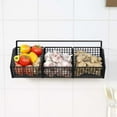 thumbnail image 4 of Ginger Storage Box, Garlic Storage Rack, Wall Mounted Kitchen Organizer Hanging Basket, Waterproof Rustproof Iron Material, Space Saving Black Kitchen Storage Solution, 4 of 7