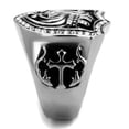 thumbnail image 4 of Luxe Jewelry Designs Men's Stainless Steel Skull Shaped Ring with Clear Crystals - Size 10, 4 of 4