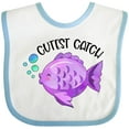 thumbnail image 3 of Inktastic Cutest Catch Cute Purple Fish Boys or Girls Baby Bib, 3 of 4