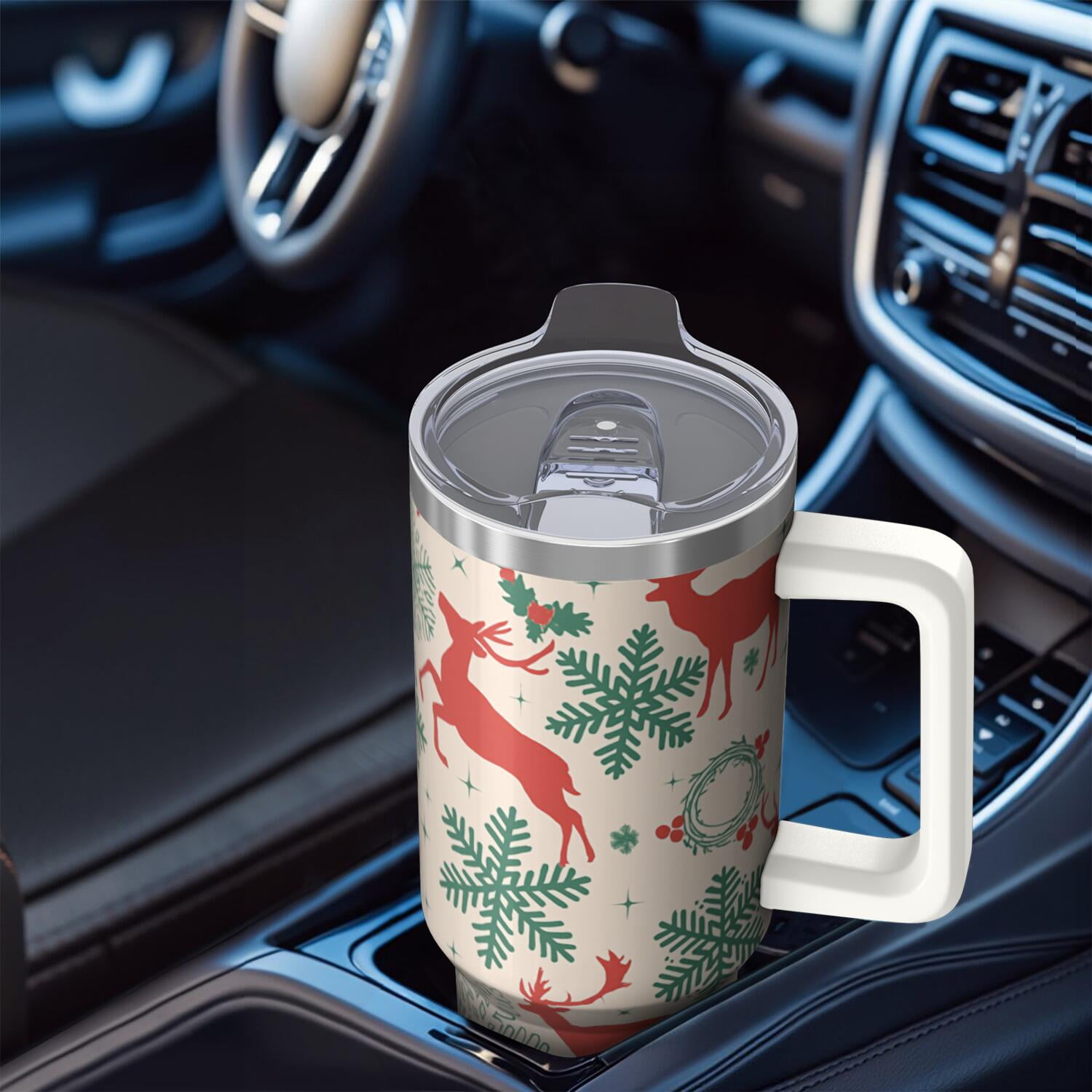 1pc 40 oz Christmas Tumbler with Lid and Straw Stainless steel Insulated tumblers Cute water bottle Travel/Gym coffee tumbler Gifts for Women/men