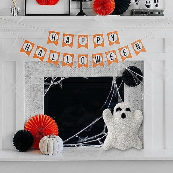 Ghost Pillow Halloween Lovely Halloween Pillow Halloween Decorative Cushion Cute Ghost-Shaped Flannel Pillow 30cm