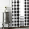 thumbnail image 3 of Lumberjack Check White/Black Pinch Pleat Drapery Panel - Pair 40"x96", 3 of 5
