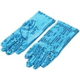 thumbnail image 4 of AWZXDE Women Colorful Stage Performance Sequin Gloves for Events Party Decoration and Dress Accessory Sky Blue,One Size, 4 of 4