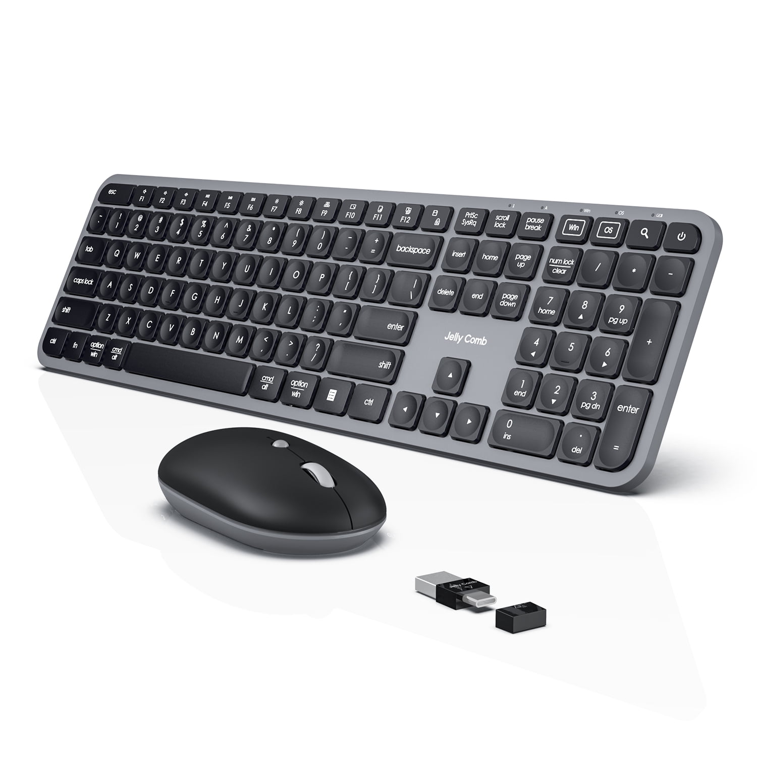 Wireless Keyboard Mouse Combo, Jelly Comb 2.4G and Keyboard and Mouse Set with Numeric Keypad for Windows, (Black) - Walmart.com