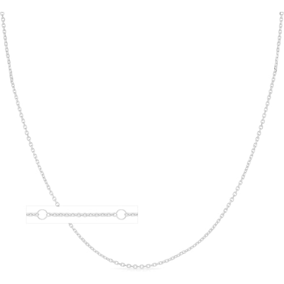 Floreo 10k Yellow Gold or White Gold 0.87mm Double Extendable Solid Cable Chain Adjustable Necklace, 16" - 17" - 18 Inch