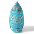 thumbnail image 2 of 20" Cyan Gray Tribal Indoor Outdoor Zip Throw Pillow, 2 of 5