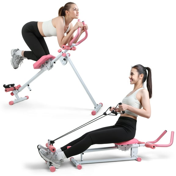 DJZ Foldable Abdominal Trainers Fitness Equipment Machine Adjustable Ab Machine Abdominal Trainers _Pink White