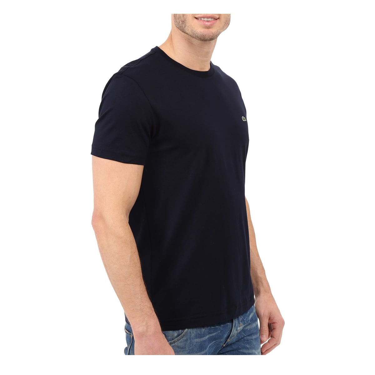 Tシャツ・カットソー Lacoste Men's Crew Neck T-Shirt Navy TH6709-166 Lacoste Mens Crew Neck Pima Cotton Jersey T-shirt Navy Blue