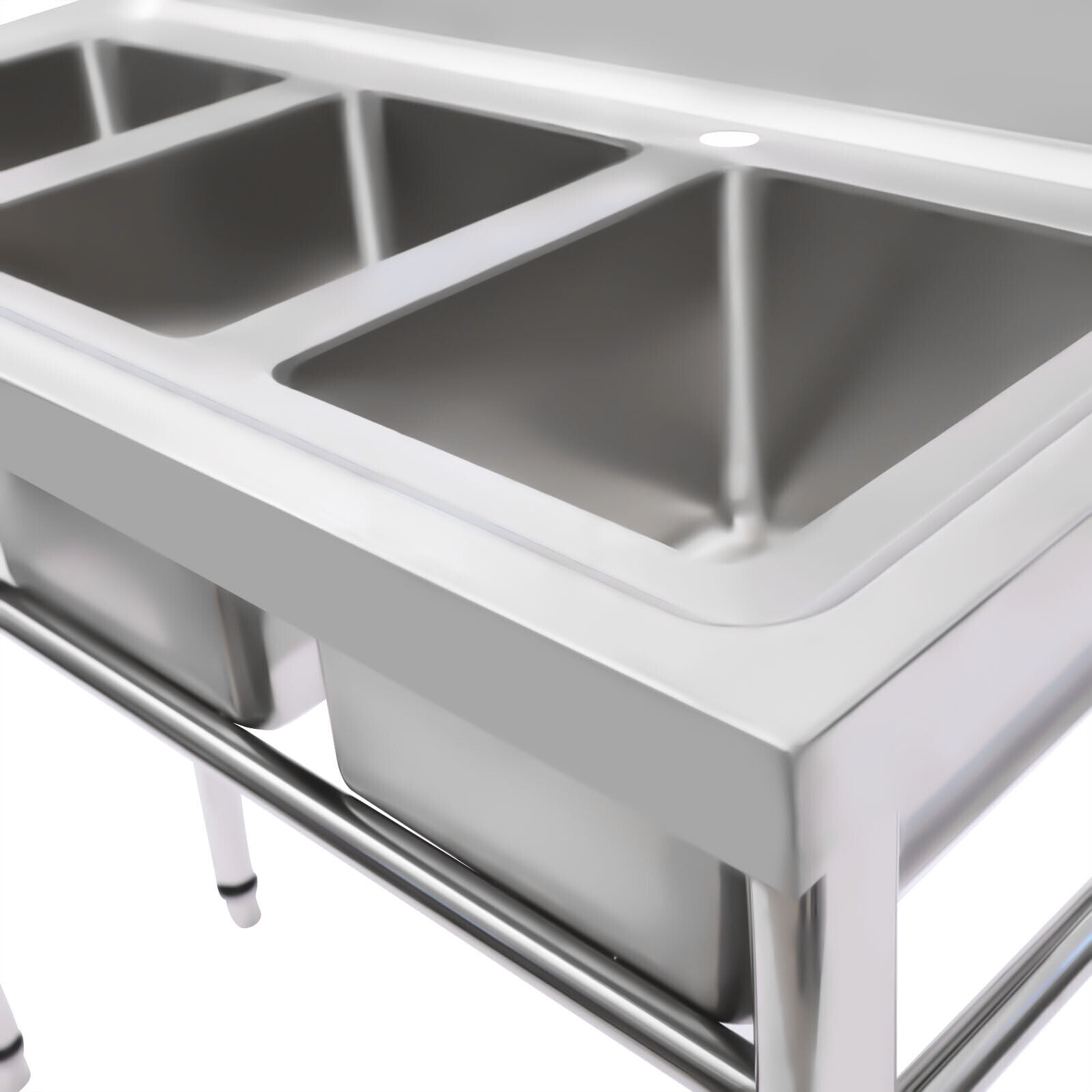 DENEST Three 3 Compartment Basins Stainless Steel Commercial Kitchen Restaurant Sink W/ Drains