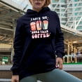 thumbnail image 2 of Retro I Love You More Than Coffee, Valentine's Day Art Merch Gift, Navy Blue Hooded Sweatshirt or Hoodie, Medium, 2 of 5