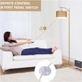 thumbnail image 3 of JERFIT Modern Arc Floor Lamp with Remote, Dimmable LED Bulb, Rattan & Fabric Shade for Living Room Bedroom, 3 of 8