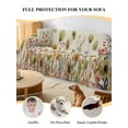 thumbnail image 4 of Sage Green Yellow Spring Floral Couch Cover for 2 Cushion Couch, Watercolor Botanical Summer Flowers Washable Love Seat Sofa Covers Slipcover, Throw Sofa Covers for Pets, Furniture Protector 71"x102", 4 of 9