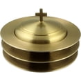 thumbnail image 1 of Communion Ware 3 Holy Stacking Bread Plates With A Lid - Stainless Steel (Brass Matte), 1 of 3