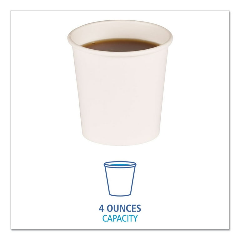 Boardwalk BWKWHT4HCUP 4 oz. Paper Hot Cups - White (20 Cups/Sleeve, 50  Sleeves/Carton)