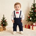 thumbnail image 2 of Bainana Christmas Kid'S Gentleman Outfits Set Long Sleeve Letter Print Shirt And Suspender Pants 2 Pieces Suit Set Infant Boys Girls Cute Daily Wear, 2 of 8