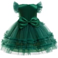 thumbnail image 3 of renvena Girls Christmas Tree DressPrincess  Bowknot Mesh Tulle Tutu Dress Xmas Holiday Party Green 130, 3 of 7