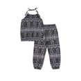 thumbnail image 4 of ITFABS Toddler Girls 2Pcs Spring Outfits, Bohemian Halter Tank Tops + Pants, 4 of 9