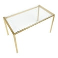 thumbnail image 6 of Fuji Contemporary/glam Dining Table in Gold Metal with Clear Glass Top, 6 of 7