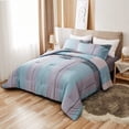 thumbnail image 6 of Peach Leaf Super Soft 100% Cotton 3-Piece Comforter Set with Shams, Full/Queen, Geometric Plaid, 6 of 8
