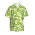 thumbnail image 3 of Xecao Kiwi Lemon print Hawaiian shirt - a stylish short-sleeve button-down for men, perfect for casual beach and tropical outings., 3 of 9