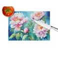 thumbnail image 2 of Peonies in Watercolor Glass Cutting Board Large 12 in x 15 in, 2 of 5