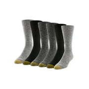 GOLDTOE Edition Men's Casual Flat Crew Socks, 6-Pack
