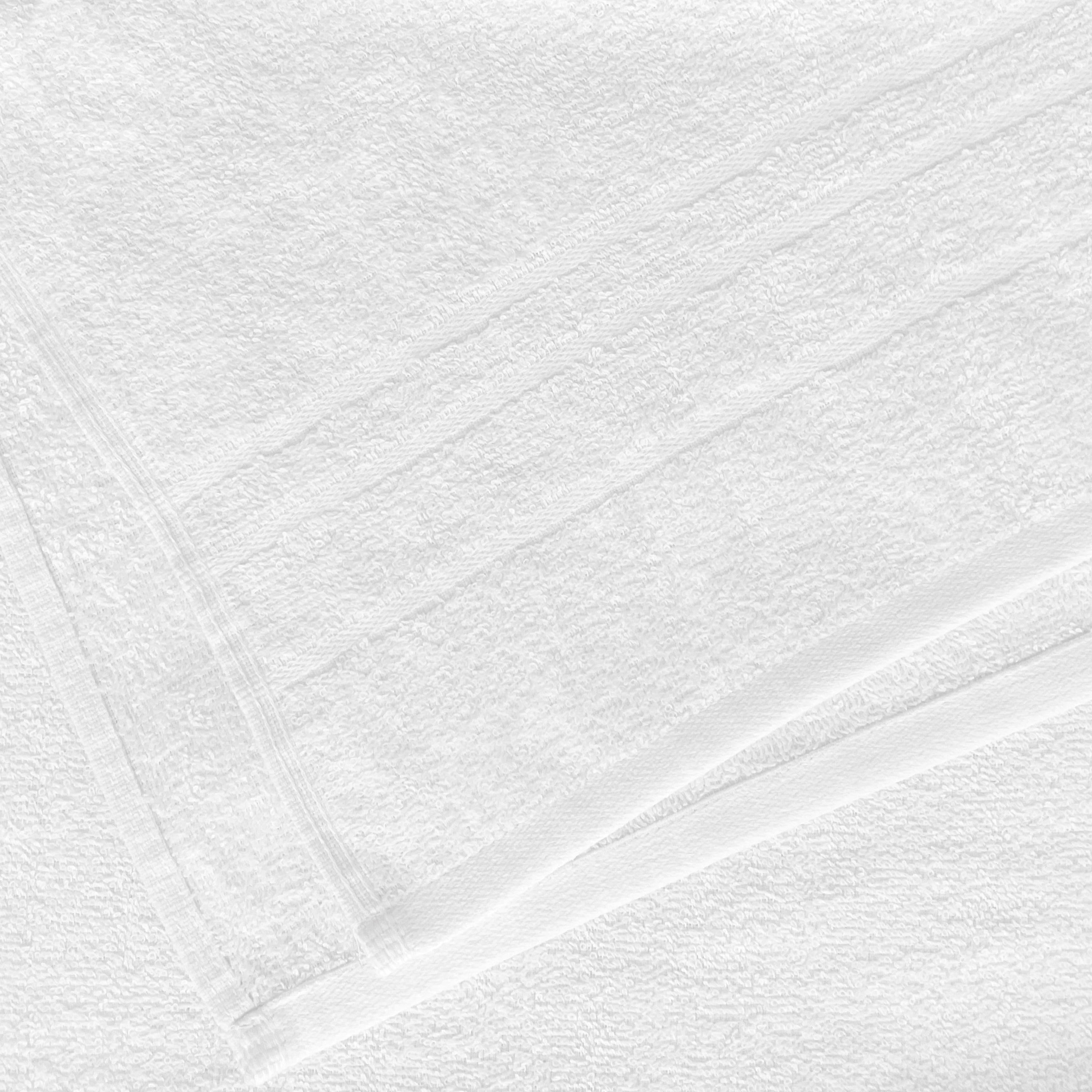 True Hue 24 Piece Cotton-Recycled Polyester Bleach Safe Bath Towel Set, White