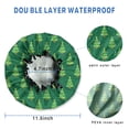 thumbnail image 3 of Shower Caps,Green Christmas Tree Pattern Waterproof Shower Cap for Women 4 Pieces,Double Reusable Hair Cover for Shower PEVA Elastic Stretch Hem, 3 of 7