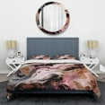 thumbnail image 3 of Designart "Chromatic Agate in Pink and Black I" Abstract Bedding Covert Set - Modern Pink Transitional Bed Set With 1 Sham, 3 of 6